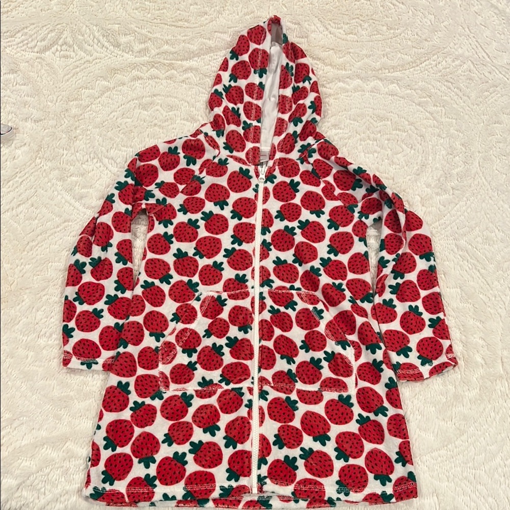 Hanna Andersson Strawberry Print Hooded Swim Cover